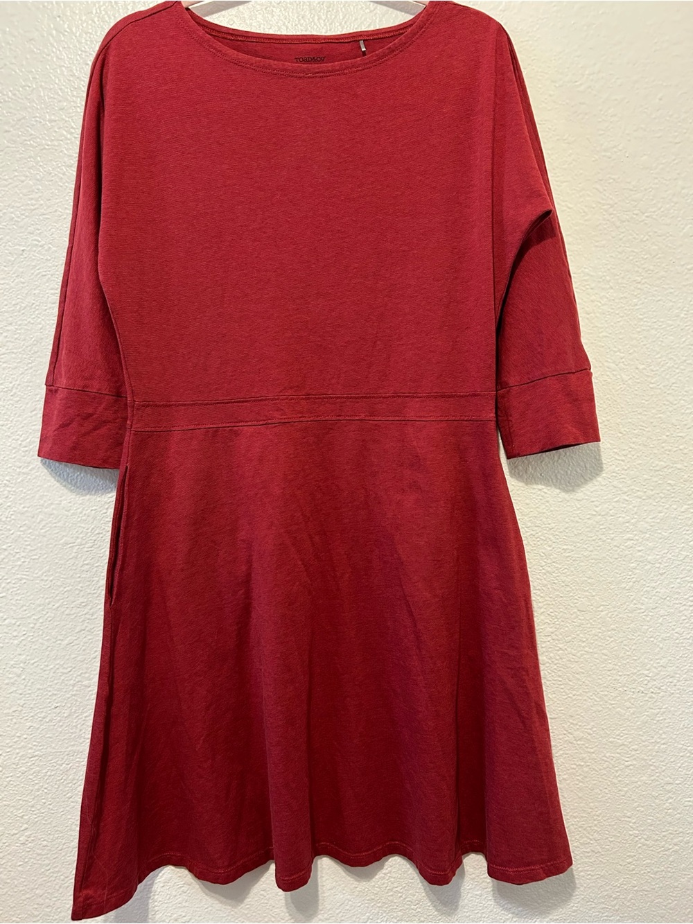 Toad&Co Cherry Red Knit Swing Dress